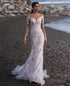 Sexy Scoop Long Sleeves Mermaid Wedding Dresses Bridal Gown